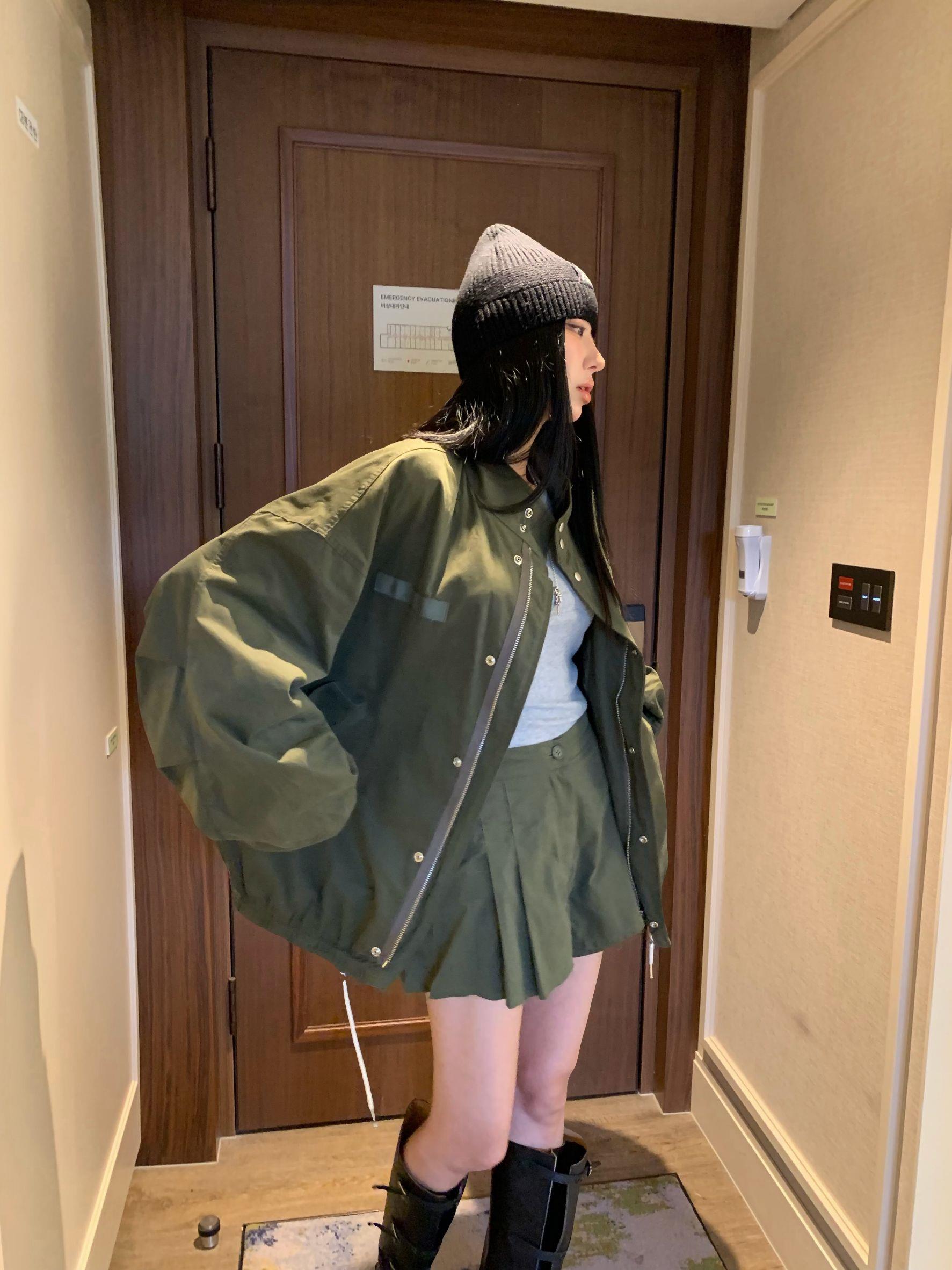 軍裝抽繩立領外套